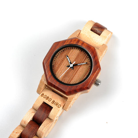 Wristwatches with Wooden Band Female Clock