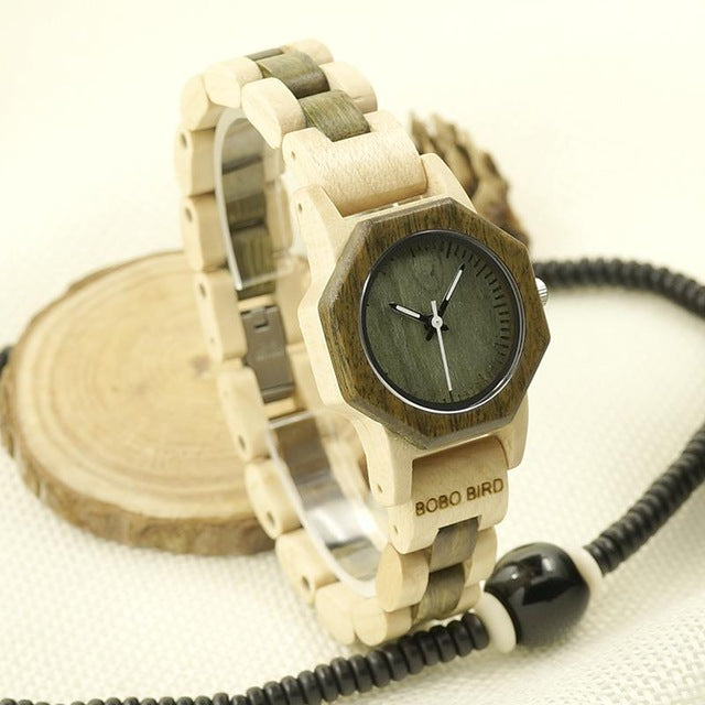 Wristwatches with Wooden Band Female Clock