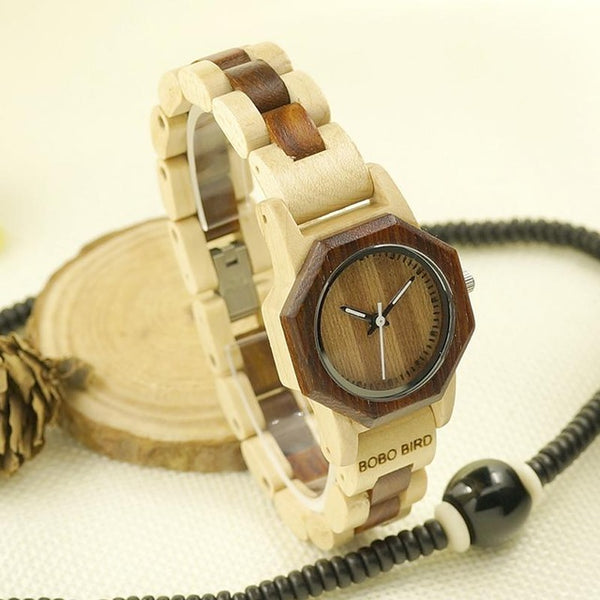 Wristwatches with Wooden Band Female Clock