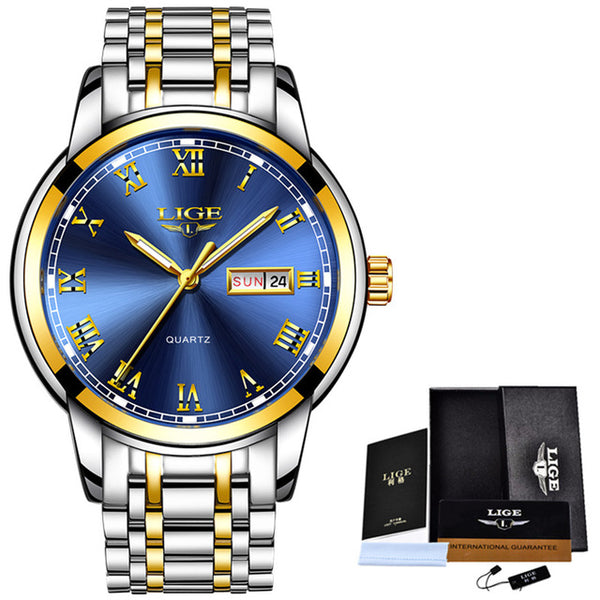 Full Steel Gold Business Mens Watches