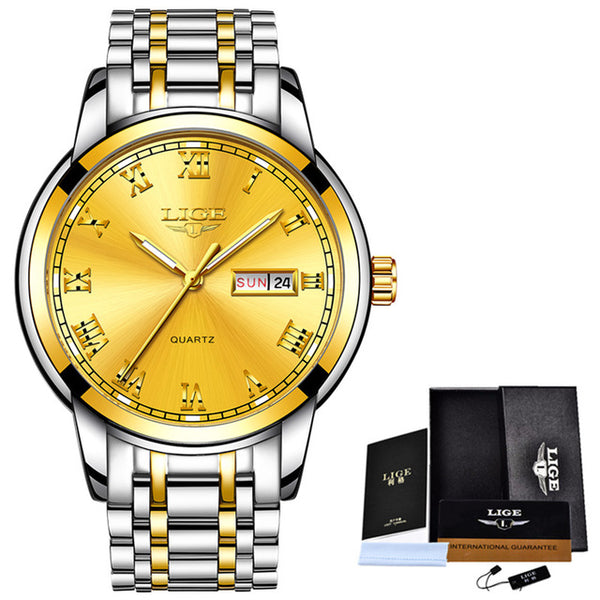 Full Steel Gold Business Mens Watches