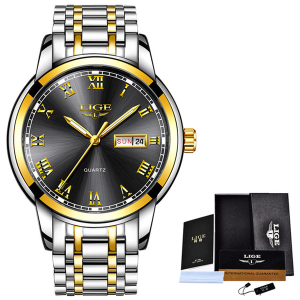 Full Steel Gold Business Mens Watches