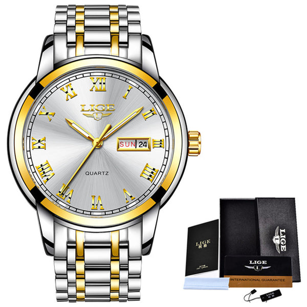 Full Steel Gold Business Mens Watches